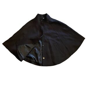 Black Structured Cape Coat / Poncho Jacket